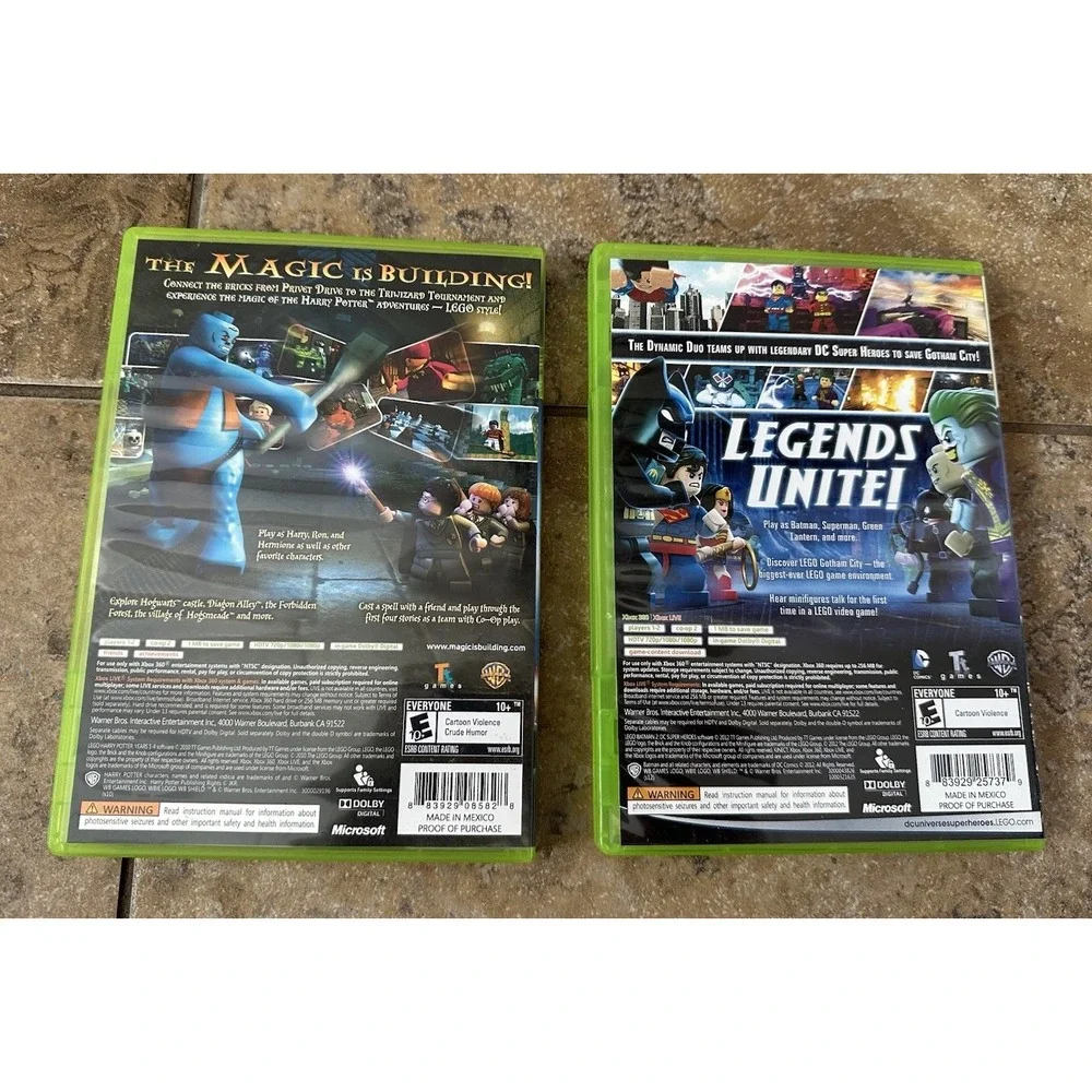 Lot Of 2 Lego Xbox 360 Video Games Harry Potter, Batman 2 DC Super Heroes